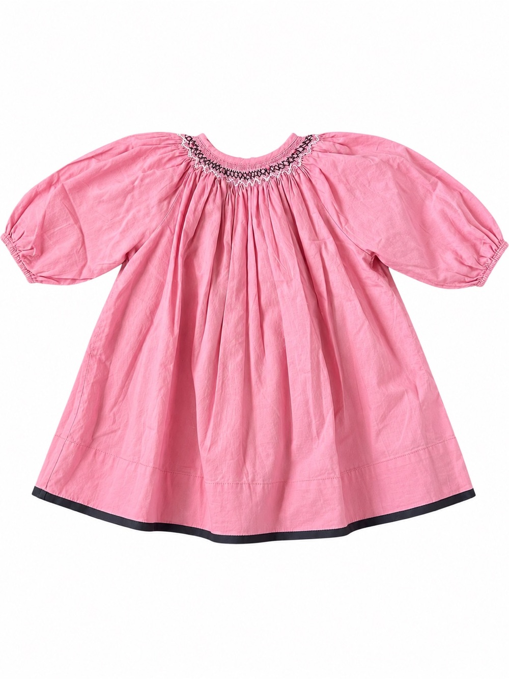 Poème & Poésie Girls Pink Smocked Embroidered Dress Size 18-24M